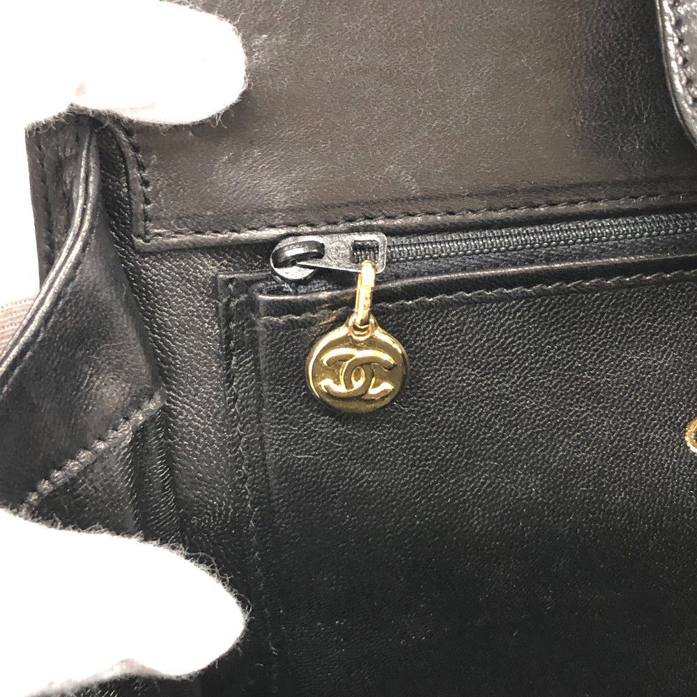 CHANEL Shoulder Bag leather black COCO Mark