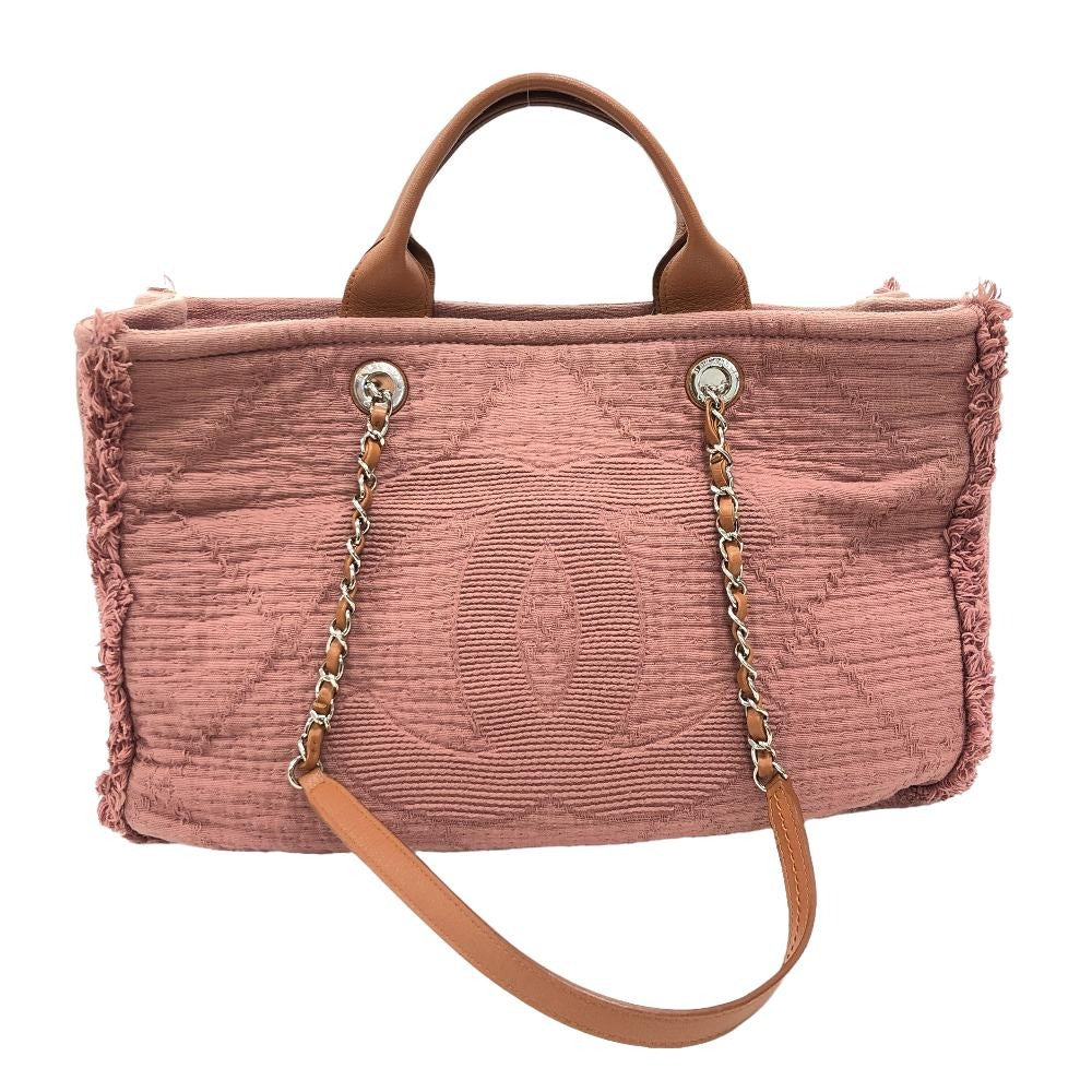 CHANEL Handbag canvas pink 2WAY Shoulder Bag COCO Mark Women Used