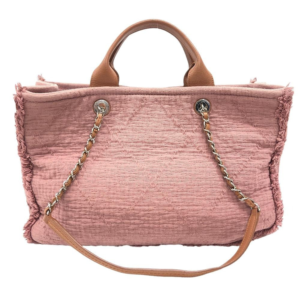 CHANEL Handbag canvas pink 2WAY Shoulder Bag COCO Mark Women Used