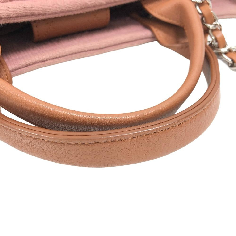 CHANEL Handbag canvas pink 2WAY Shoulder Bag COCO Mark Women Used