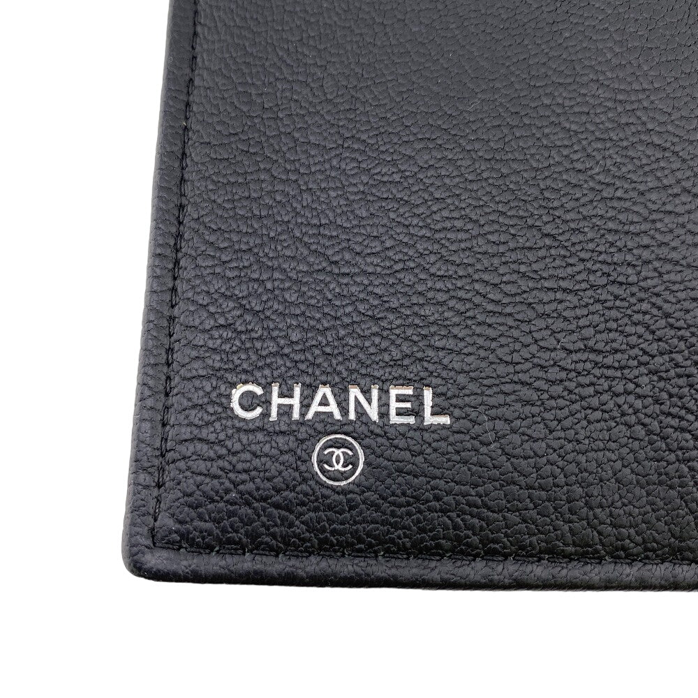 CHANEL Tri-fold wallet lambskin black Bill Compartment COCO Mark Women Used
