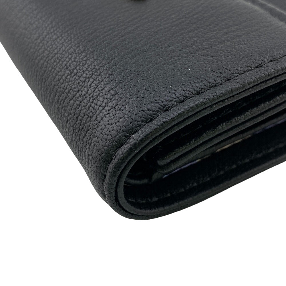 CHANEL Tri-fold wallet lambskin black Bill Compartment COCO Mark Women Used
