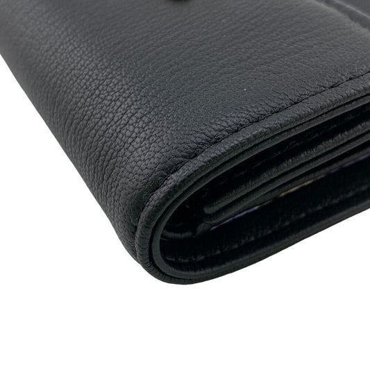 CHANEL Tri-fold wallet lambskin black Bill Compartment COCO Mark Women Used