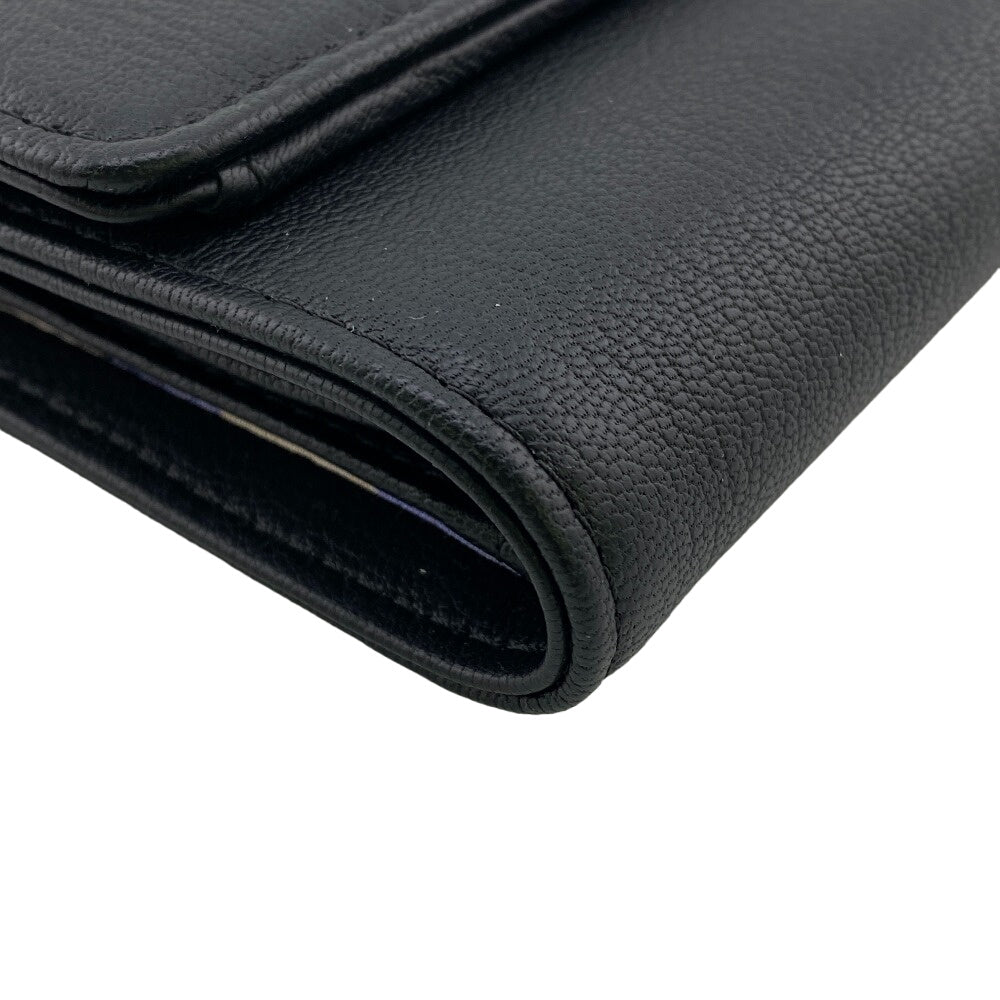 CHANEL Tri-fold wallet lambskin black Bill Compartment COCO Mark Women Used