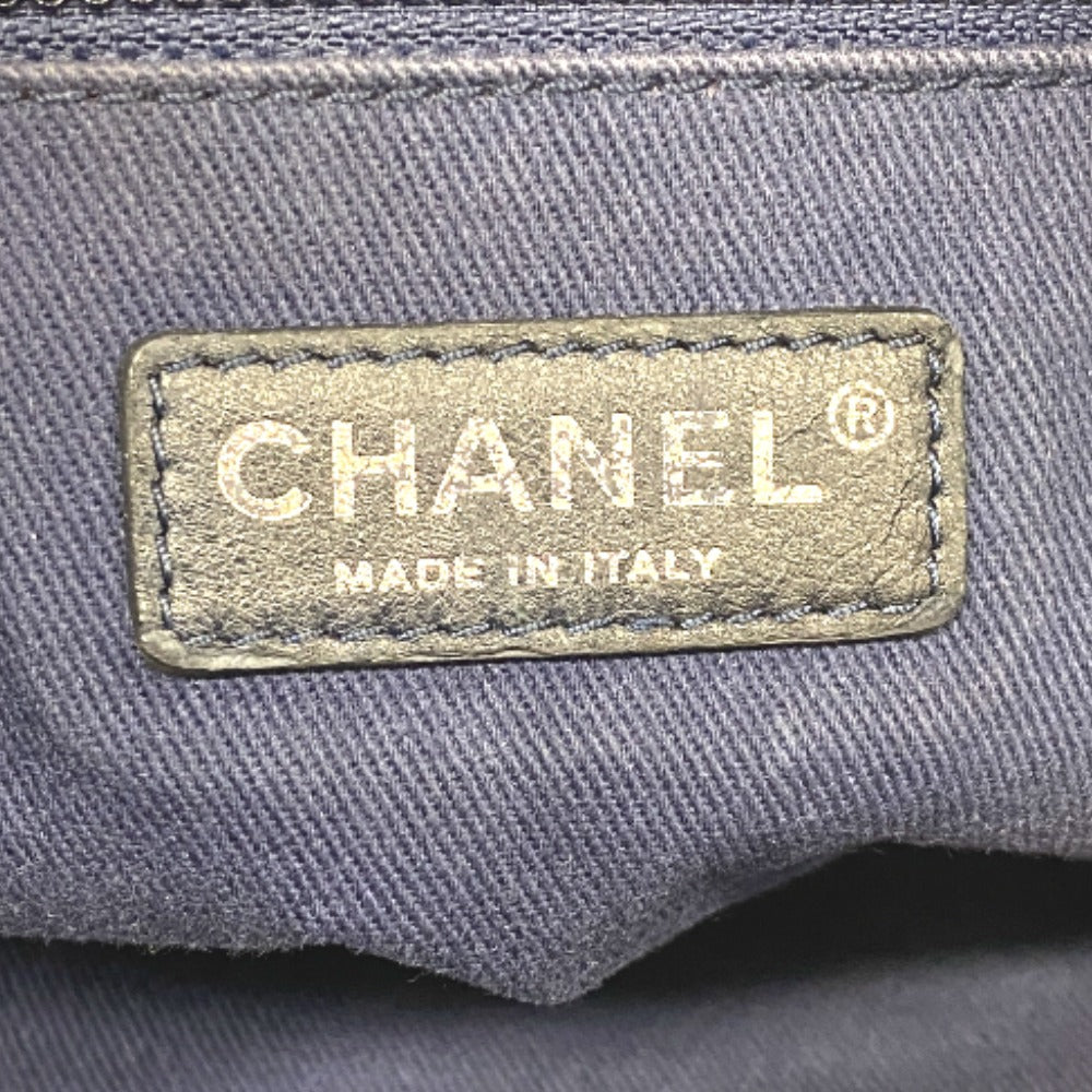 CHANEL Tote Bag canvas Navy DeauvilleMM