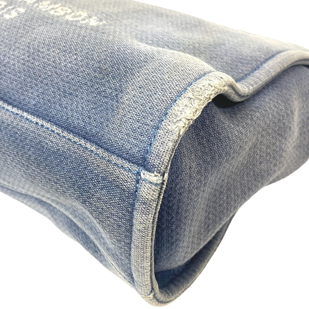 CHANEL Tote Bag canvas Navy DeauvilleMM