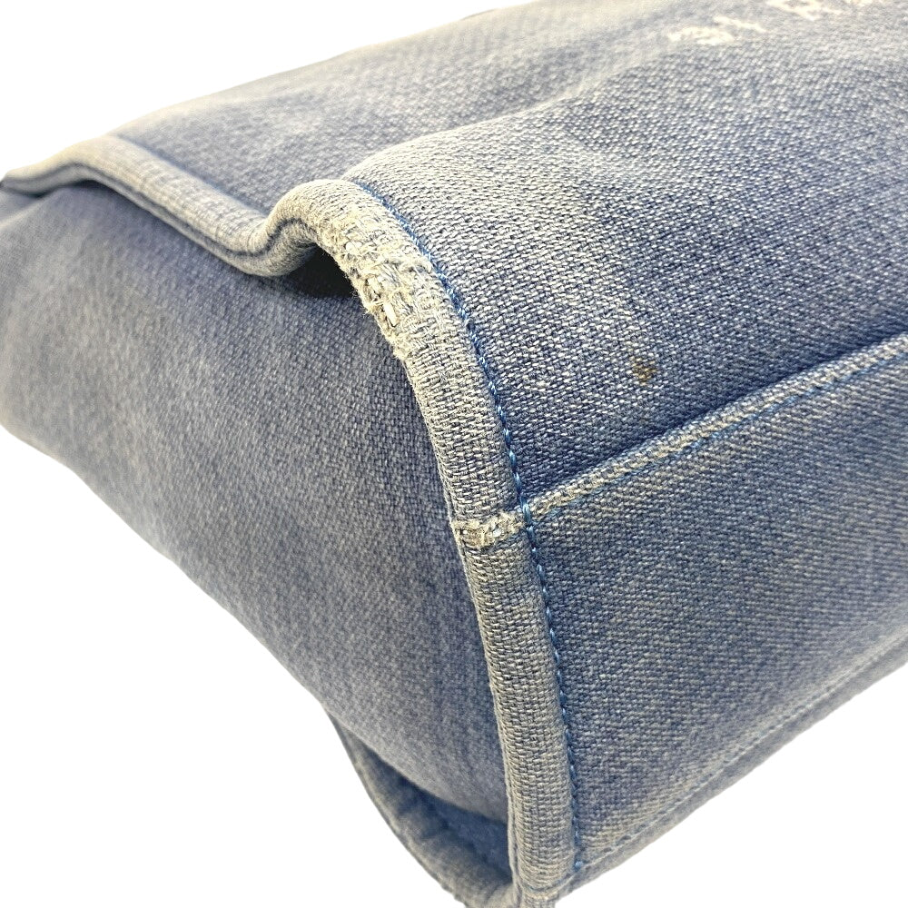 CHANEL Tote Bag canvas Navy DeauvilleMM