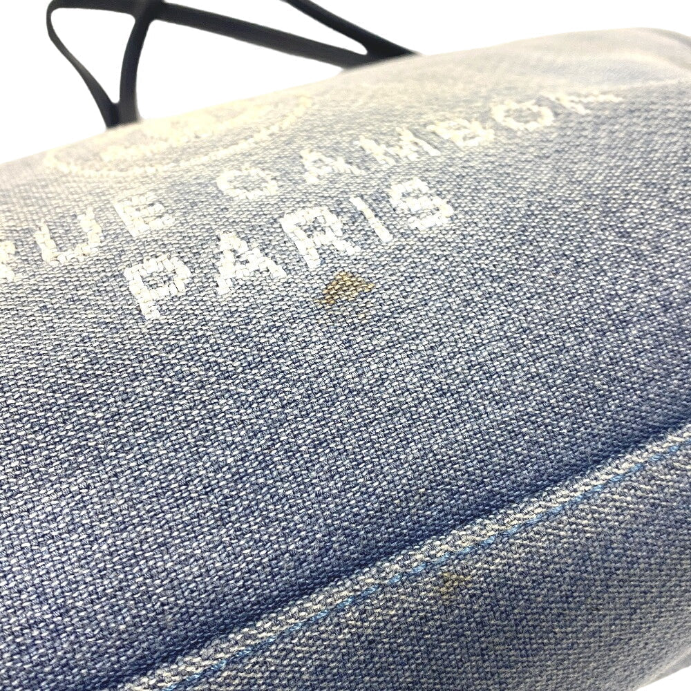 CHANEL Tote Bag canvas Navy DeauvilleMM