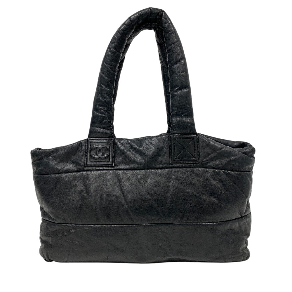 CHANEL Tote Bag leather black Cococoon