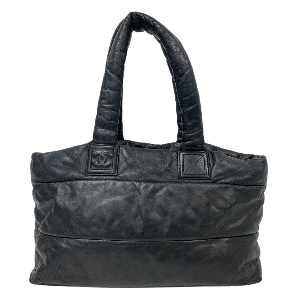 CHANEL Tote Bag leather black Cococoon