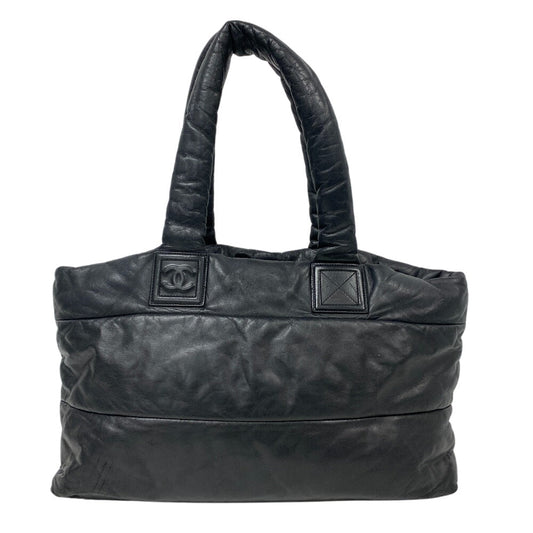 CHANEL Tote Bag leather black Cococoon