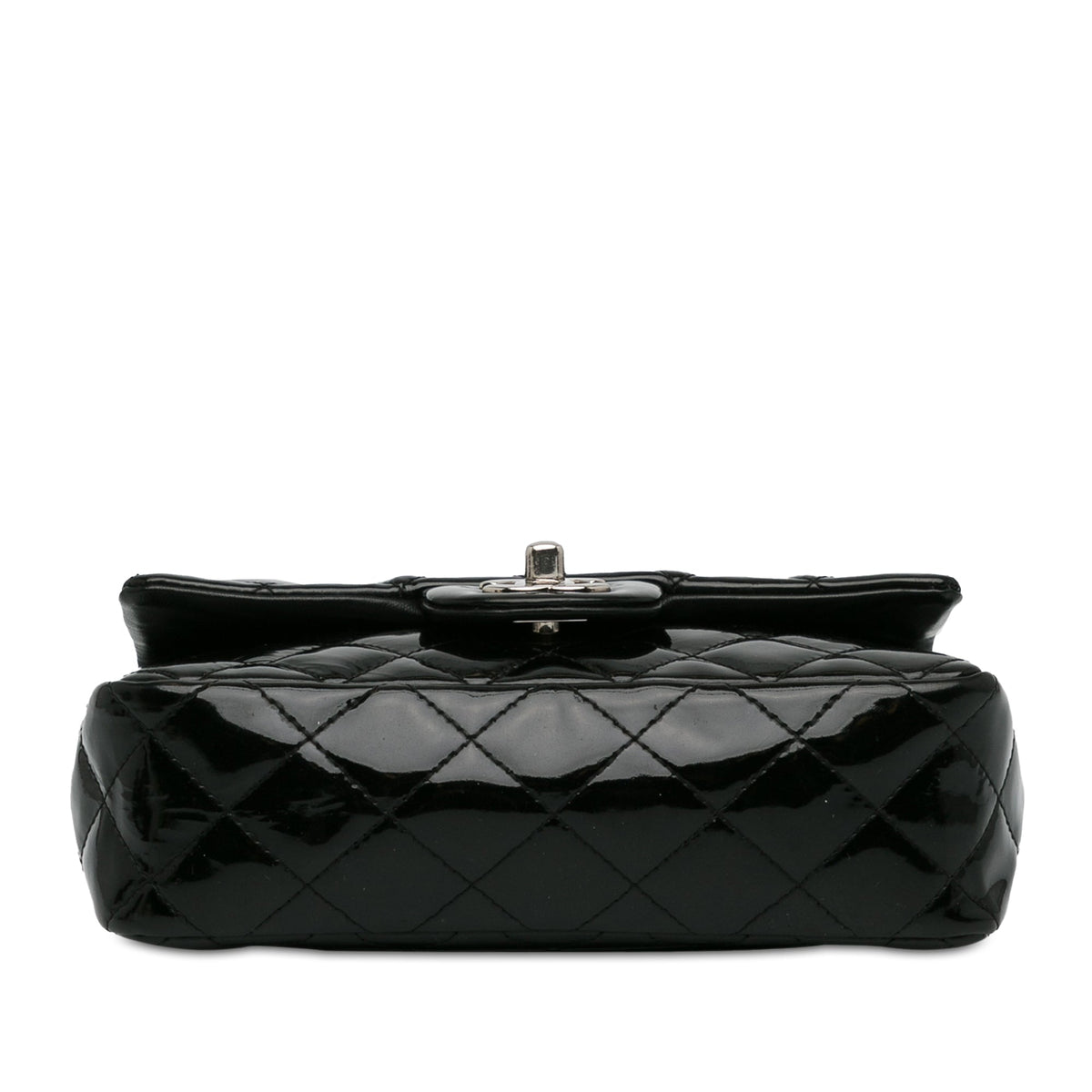 Top Quality Chanel Mini Rectangular Classic Patent Single New Black