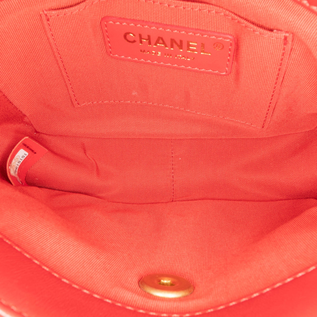 Red Chanel Mini Quilted Lambskin Soft Square Flap Satchel