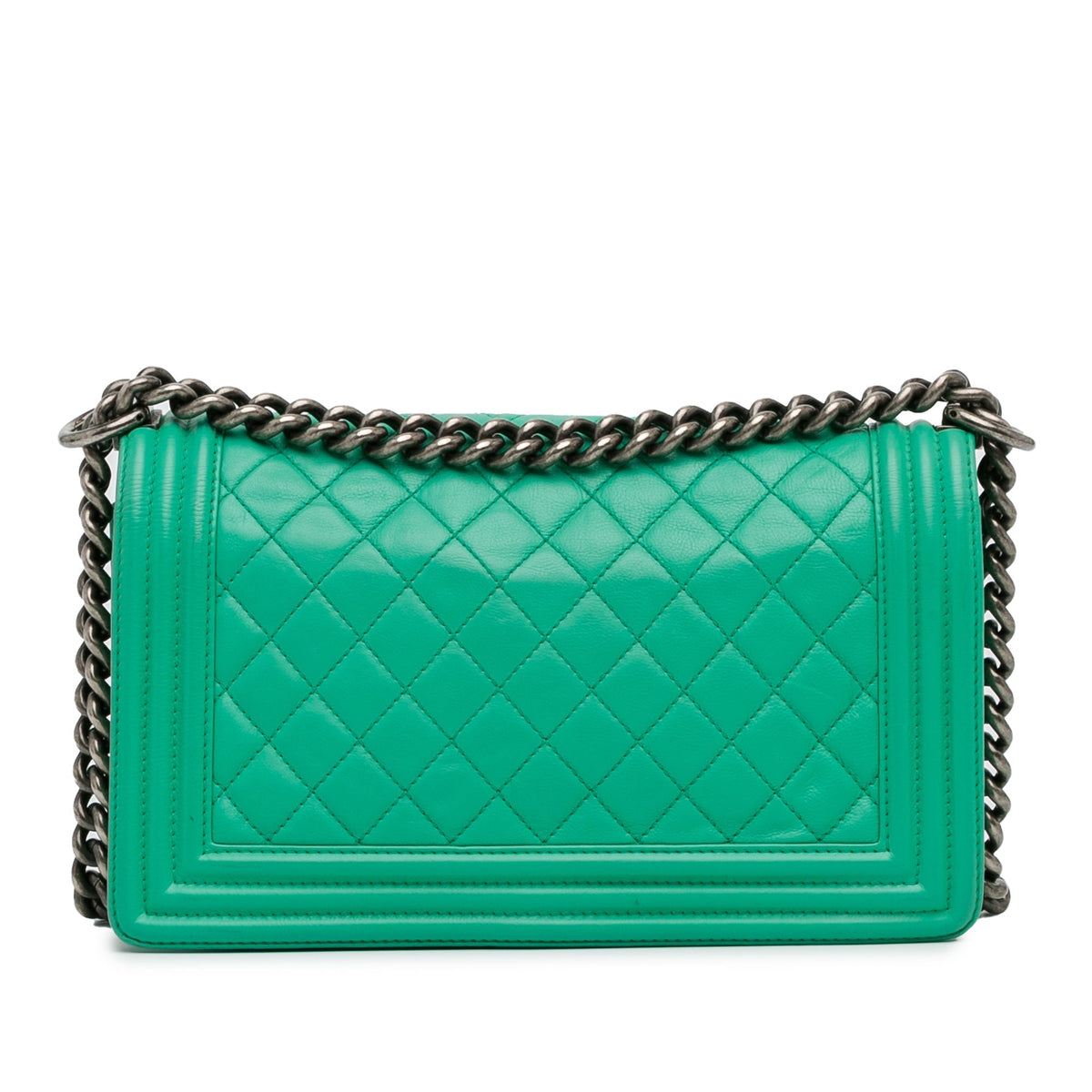 CHANEL Medium Calfskin Boy Flap Green