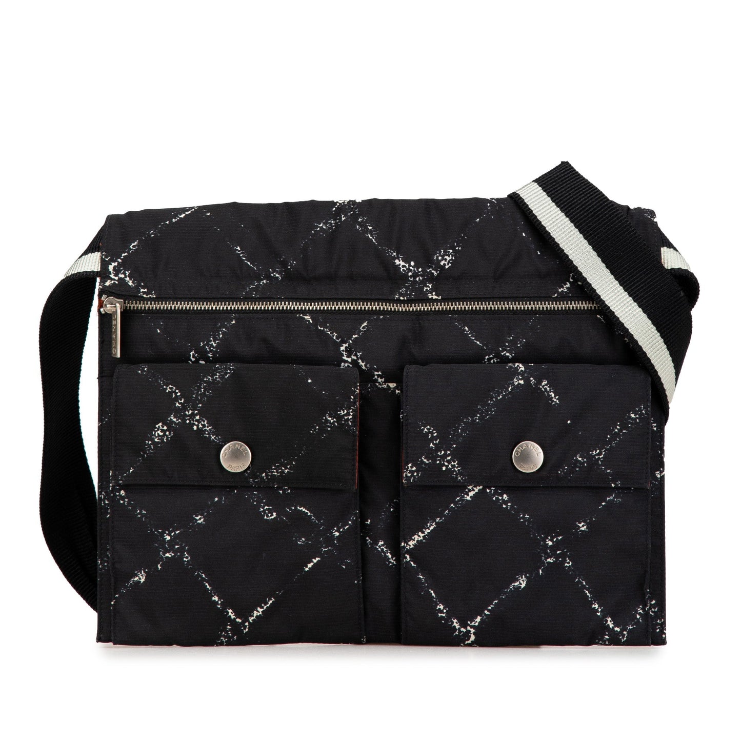 Black Chanel Old Travel Line Nylon Belt Bag