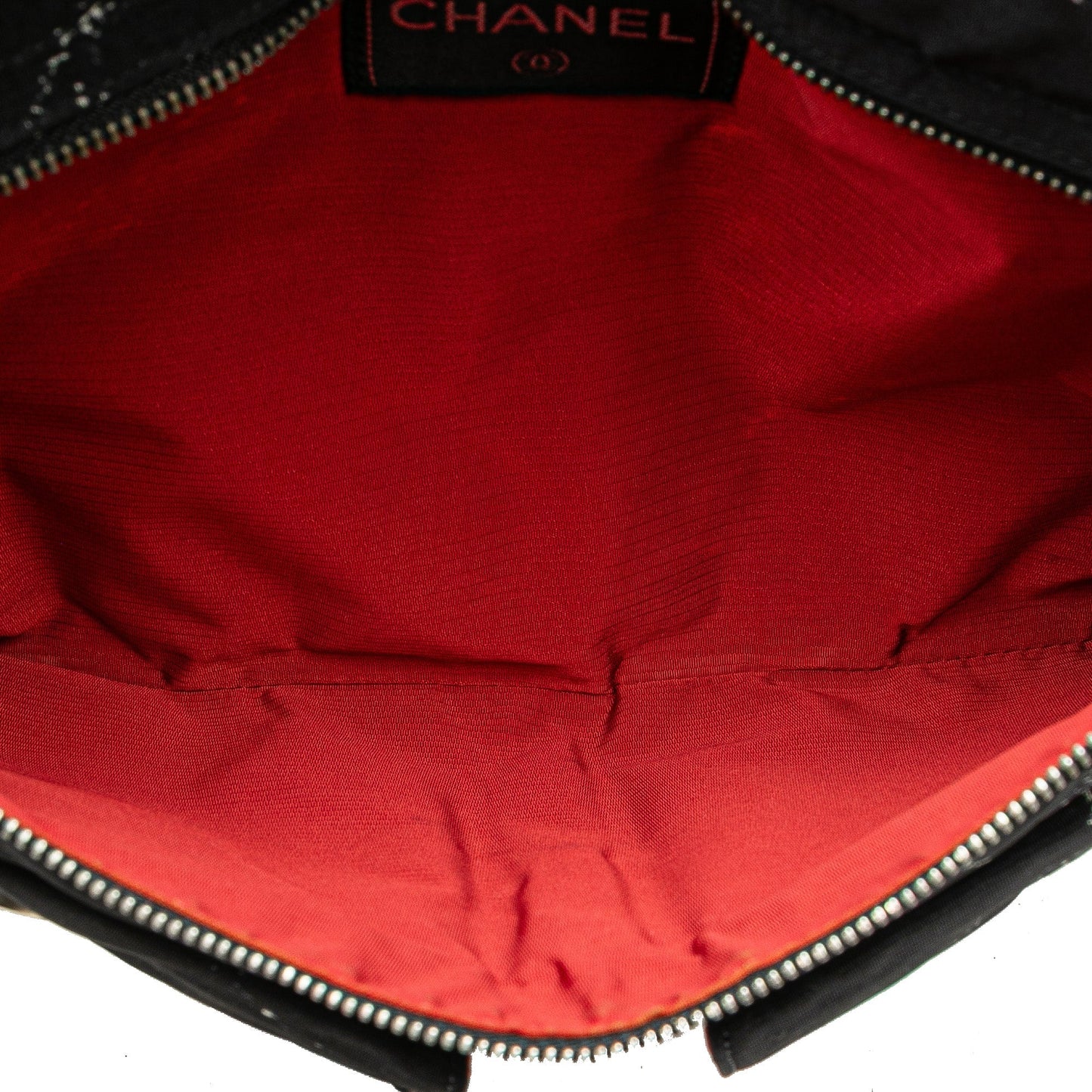 Black Chanel Old Travel Line Nylon Belt Bag