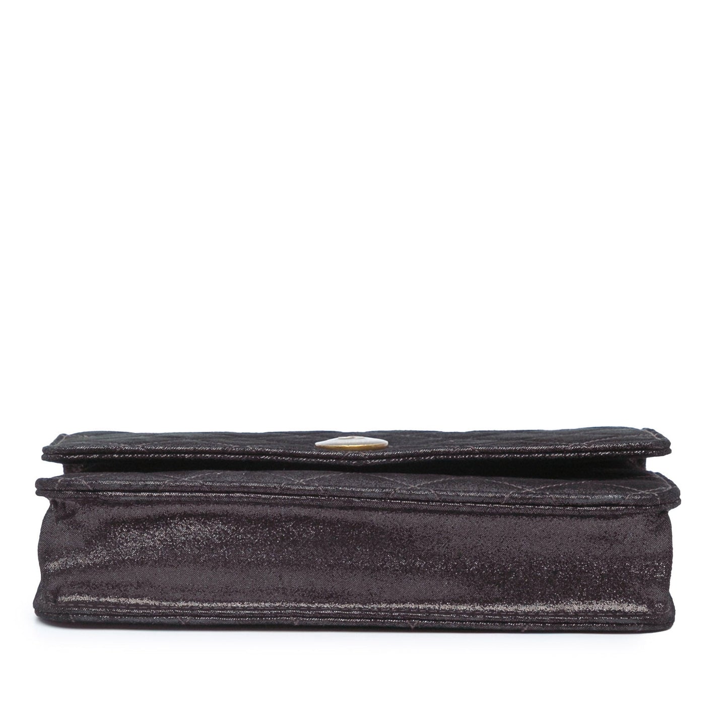 Black Chanel Metiers d’Art Quilted Iridescent Lambskin Tartan Button Wallet On Chain Crossbody Bag