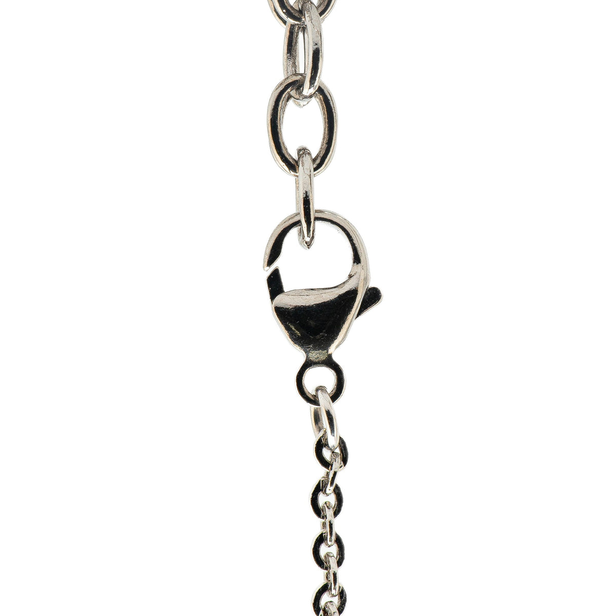 Silver Chanel Silver Mirror Ball Pendant Necklace