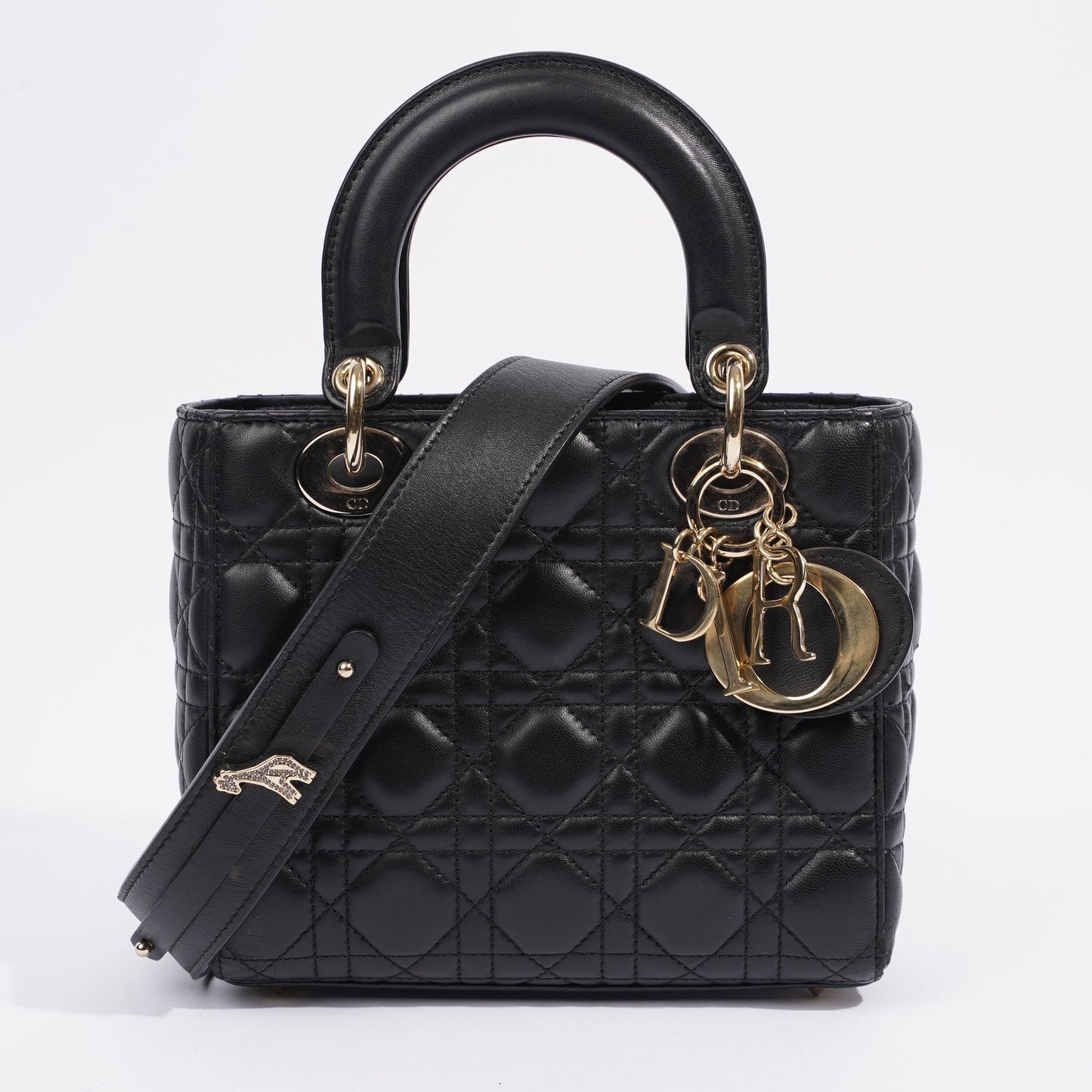 Christian Dior Lady Dior Black Leather Small