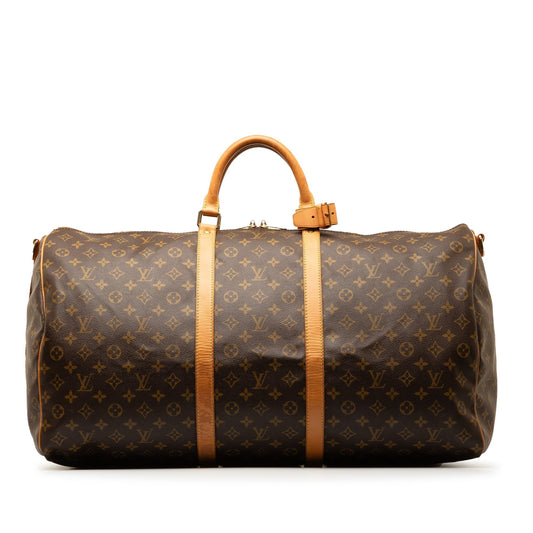 Brown Louis Vuitton Monogram Keepall Bandouliere 60 Travel Bag