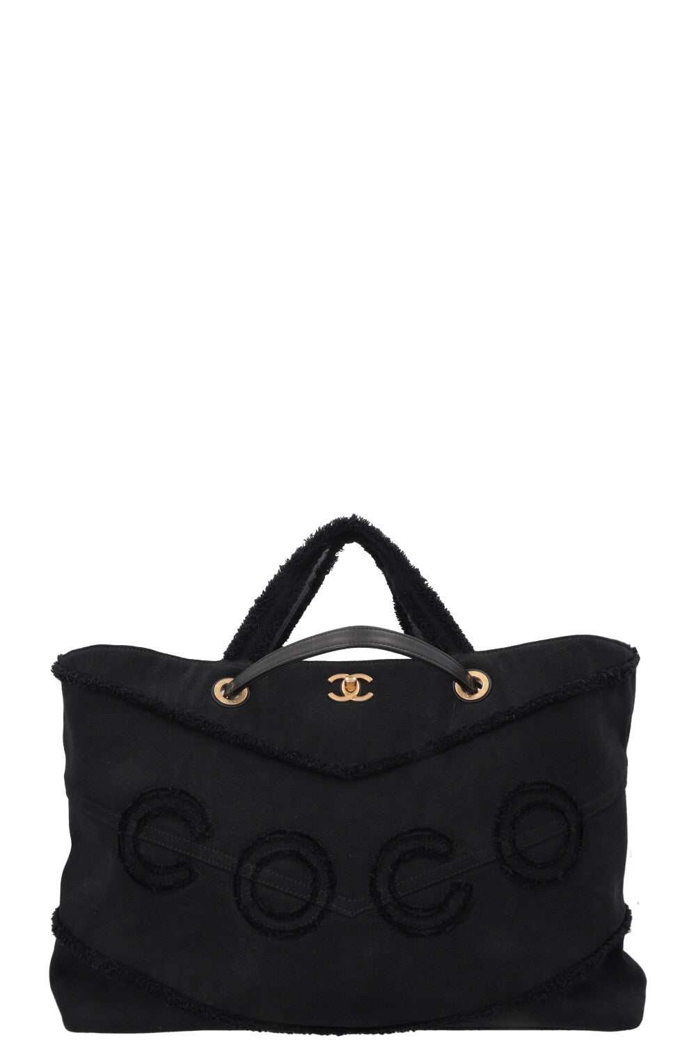 CHANEL Coco Tote Bag Canvas Black