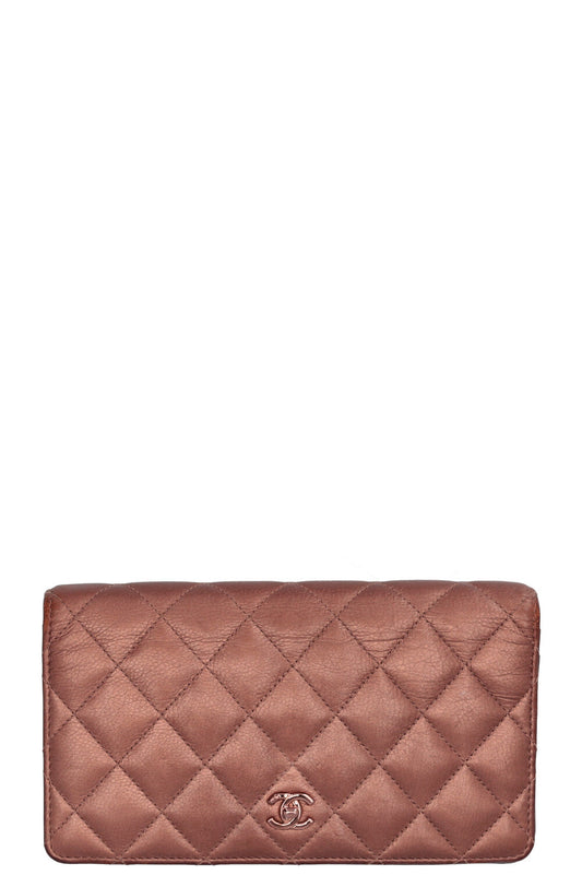 CHANEL CC Long Wallet Bronze