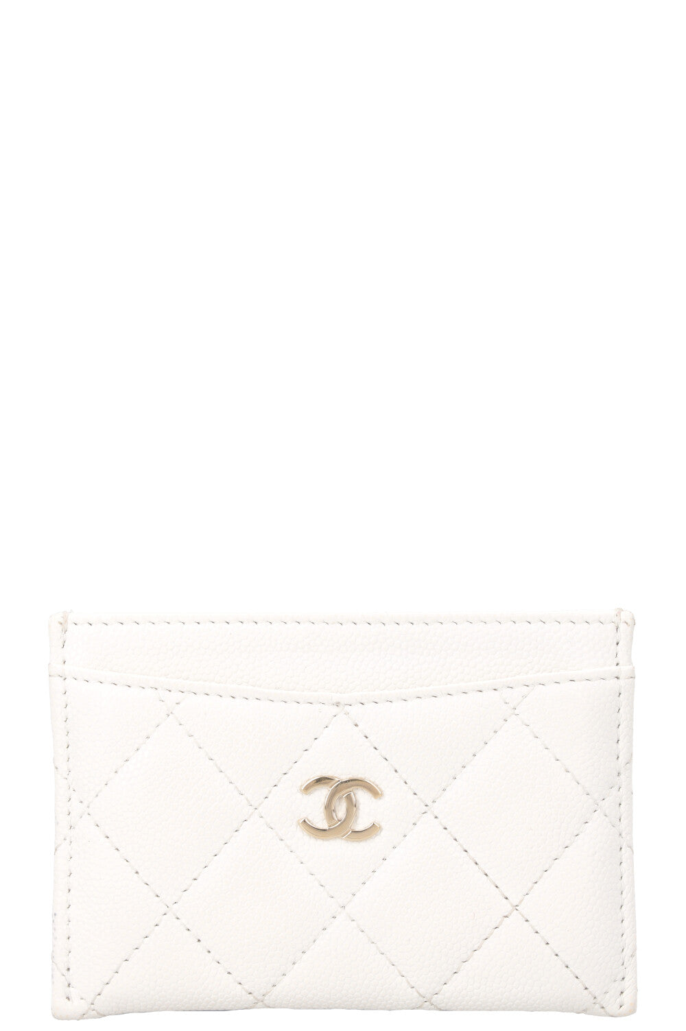 CHANEL Classic Card Holder Caviar White