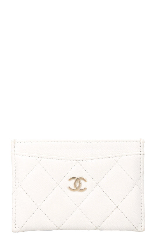 CHANEL Classic Card Holder Caviar White