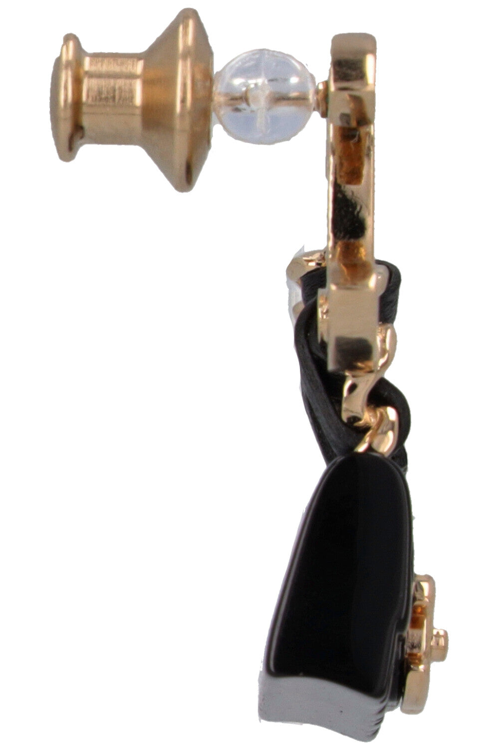 CHANEL CC Purse Pin Champagner Gold Black