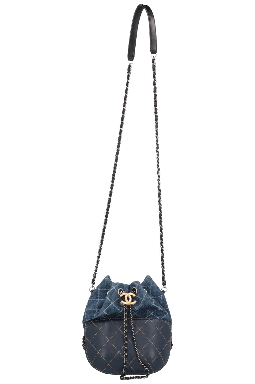 CHANEL Gabrielle Drawstring Bag Denim Blue