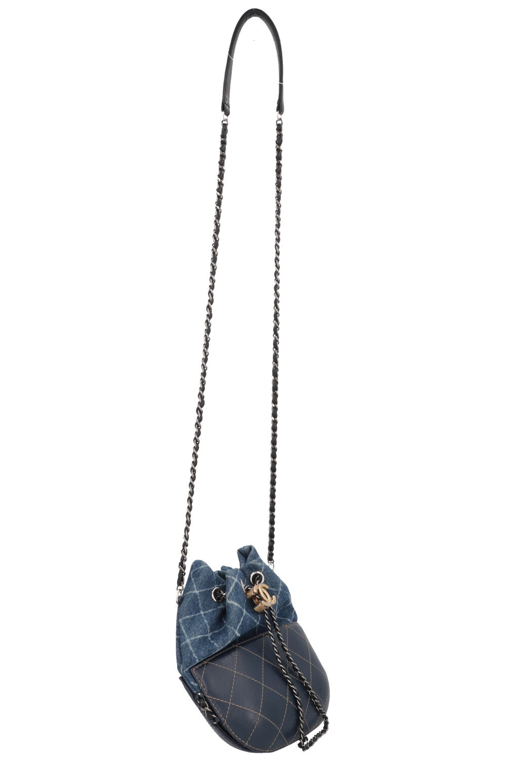 CHANEL Gabrielle Drawstring Bag Denim Blue