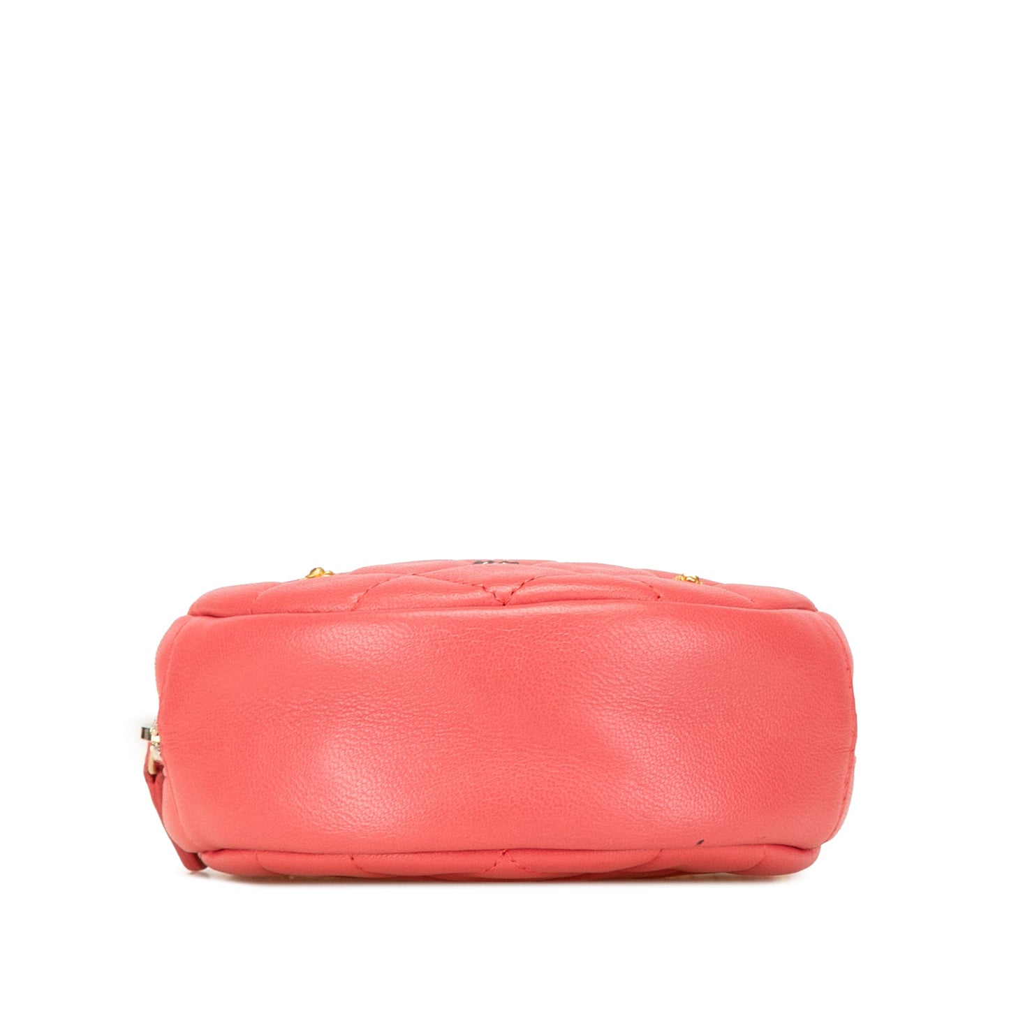 Pink Chanel Quilted Lambskin Lucky Charms Round Clutch with Chain Crossbody Bag