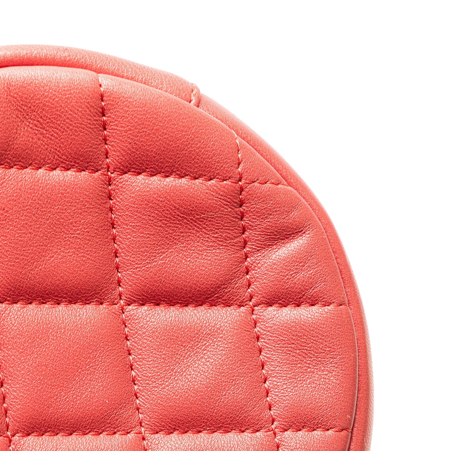 Pink Chanel Quilted Lambskin Lucky Charms Round Clutch with Chain Crossbody Bag