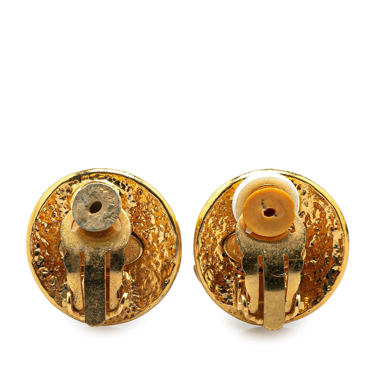 Gold Chanel Gold Plated CC Clip on Earrings
