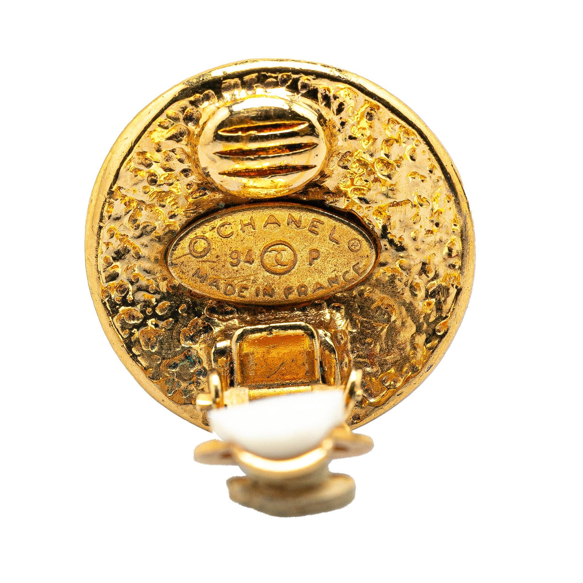 Gold Chanel Gold Plated CC Clip on Earrings