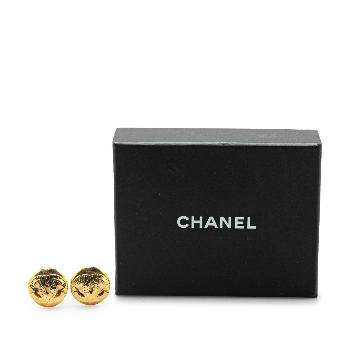 Gold Chanel Gold Plated CC Clip on Earrings
