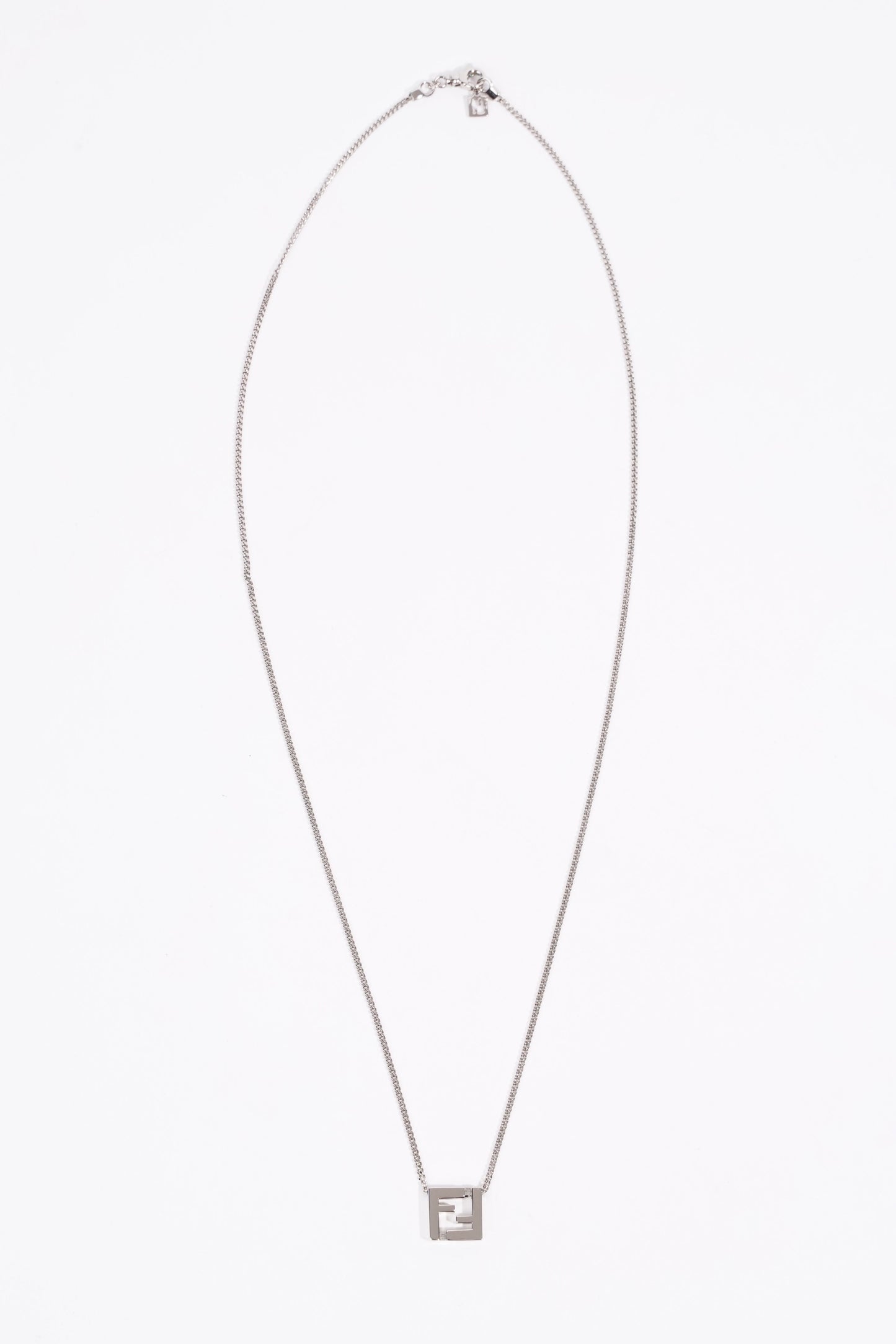 Fendi FF Pendant Necklace Silver Silver Sterling
