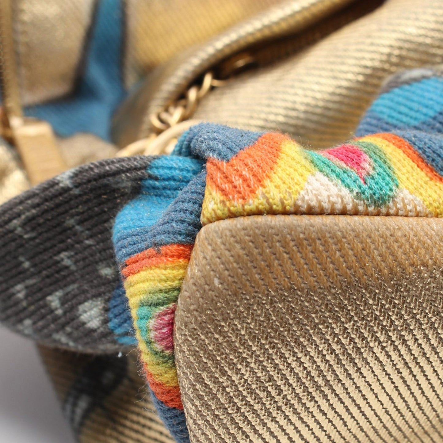 Gold Chanel Paris New York Canvas Graffiti Street Spirit Backpack