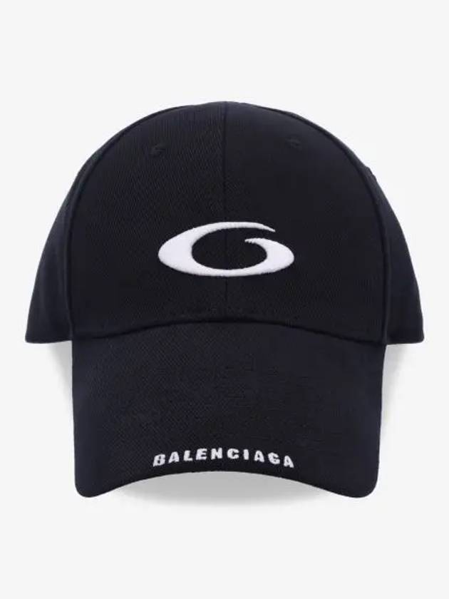 Luxury Balenciaga  Embroidered Icon Logo Ball Cap Black