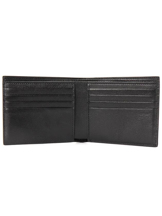 Luxury Balenciaga  Logo Print Leather Half Wallet Black