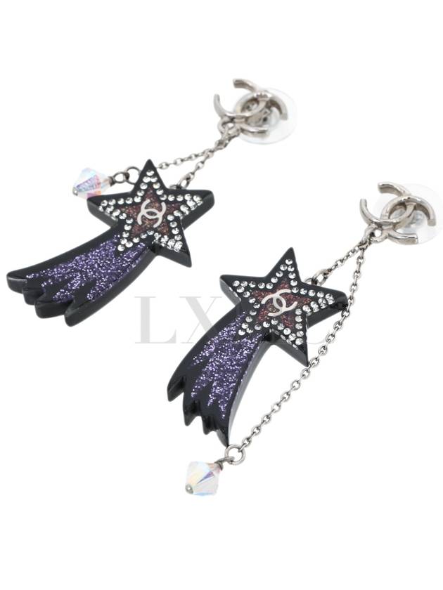 Long Earrings Shooting Star Resin CC Logo Dangle Chanel