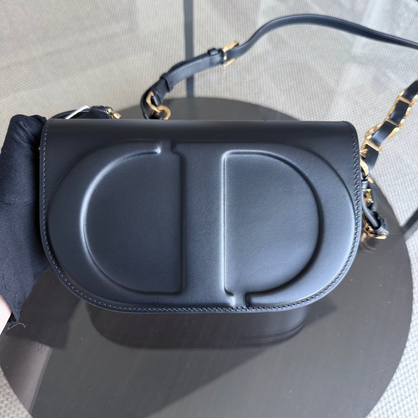 Dior CD Signature Bag - Black Calfskin Gold Hardware