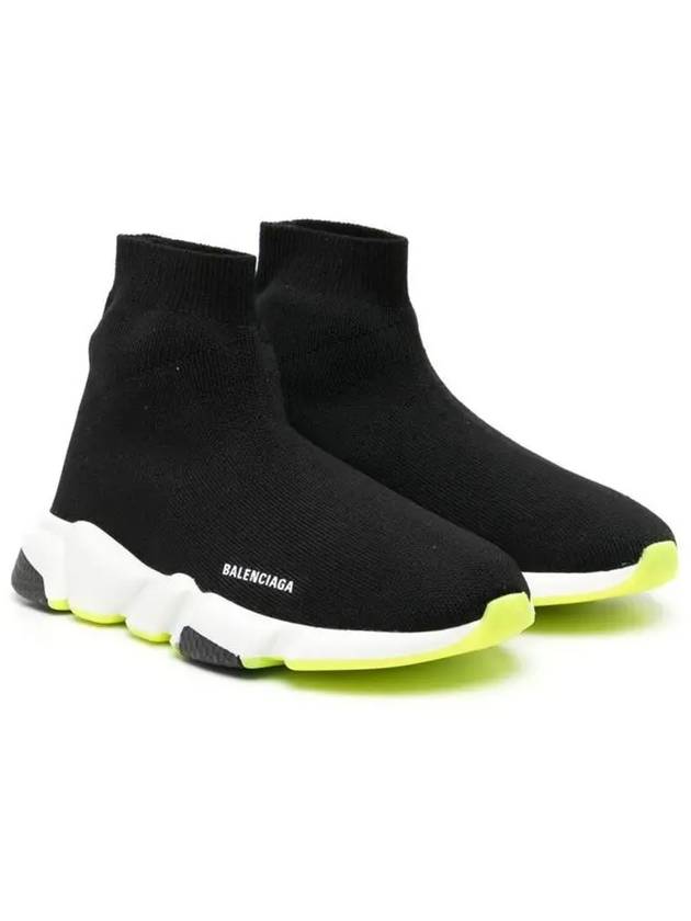 Luxury Balenciaga  Kids Logo Speedrunner Sneakers Black