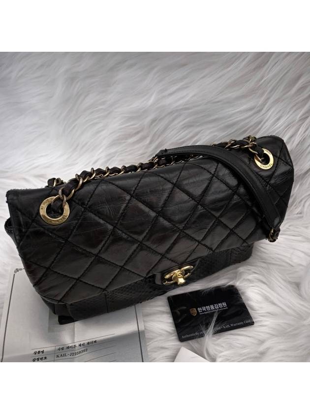 Python chain crossbag shoulder bag black Chanel