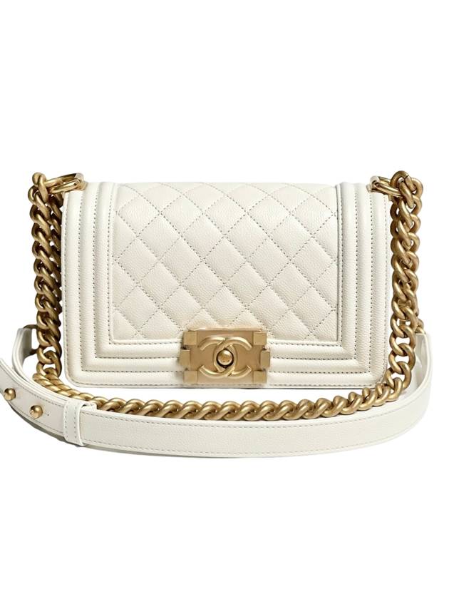 Boy Chanel Gold Flap Shoulder Bag White Chanel