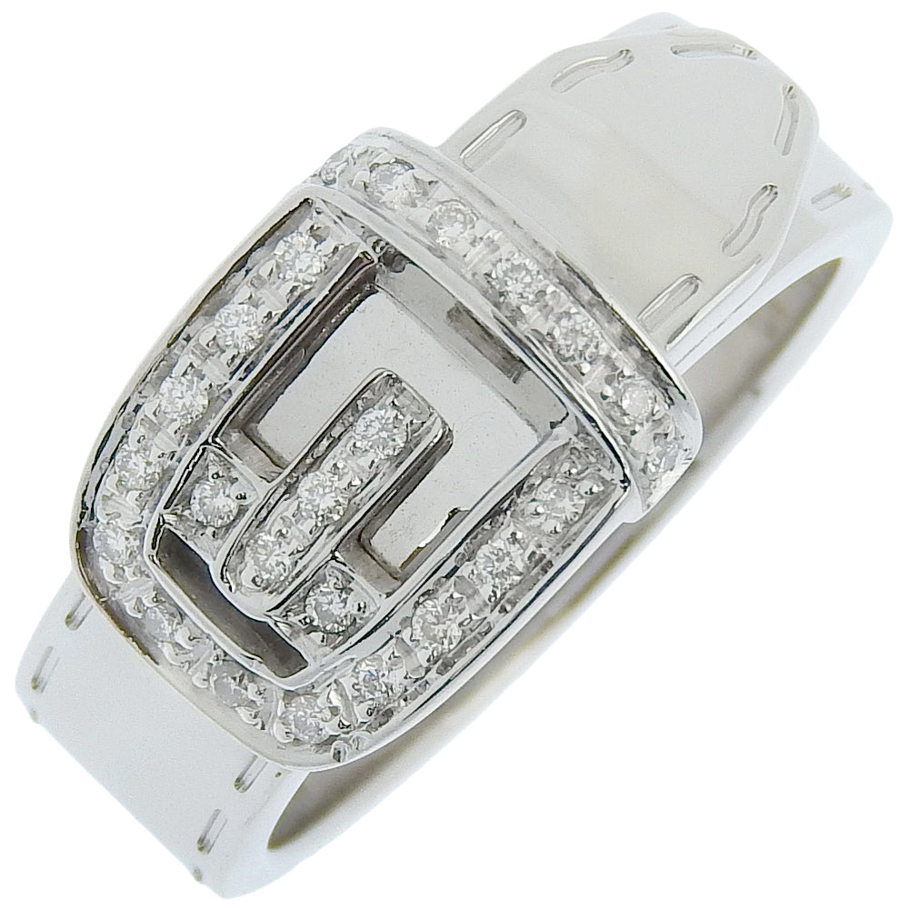 Gucci 10.5 ring ring ring K18 white g x diamond made in Italy about 9.7g belt ring ladies