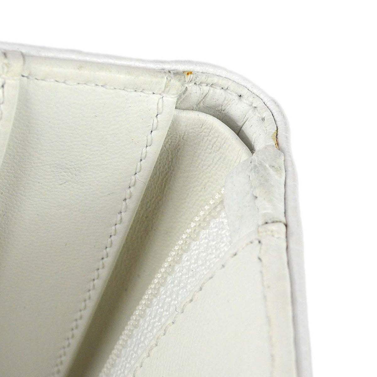 Chanel White Caviar Wallet Purse