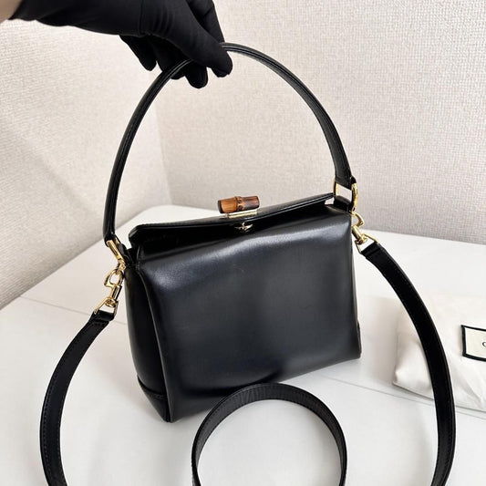 Gucci | Bags | Gucci Hand Bag Leather Black way Bag MR