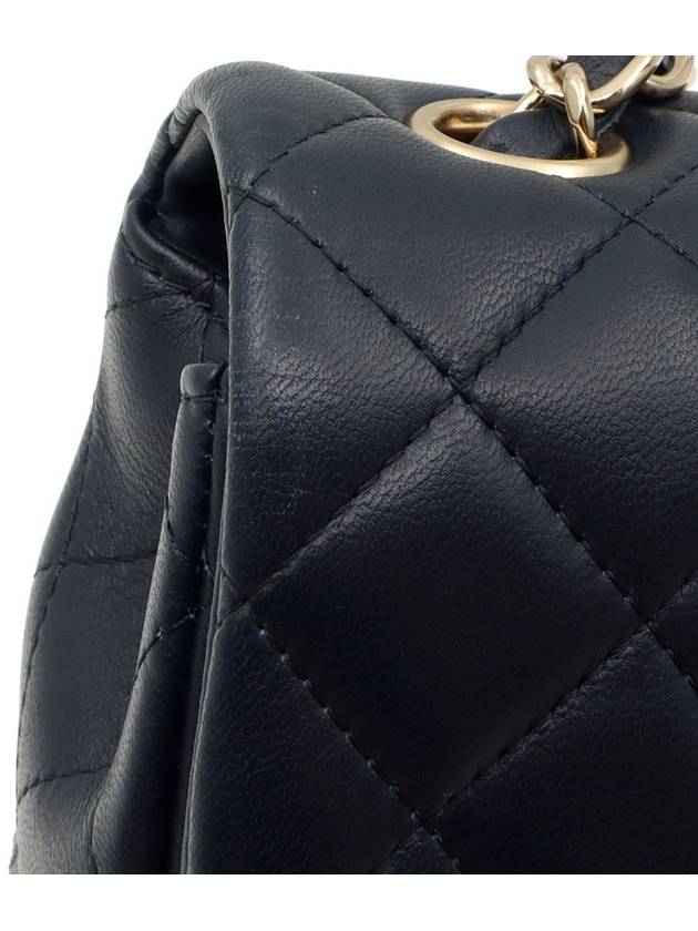 Dark Navy Lambskin CC Logo Champagne Gold Chain Classic New Mini Flap Shoulder Bag 29th A69900 Chanel