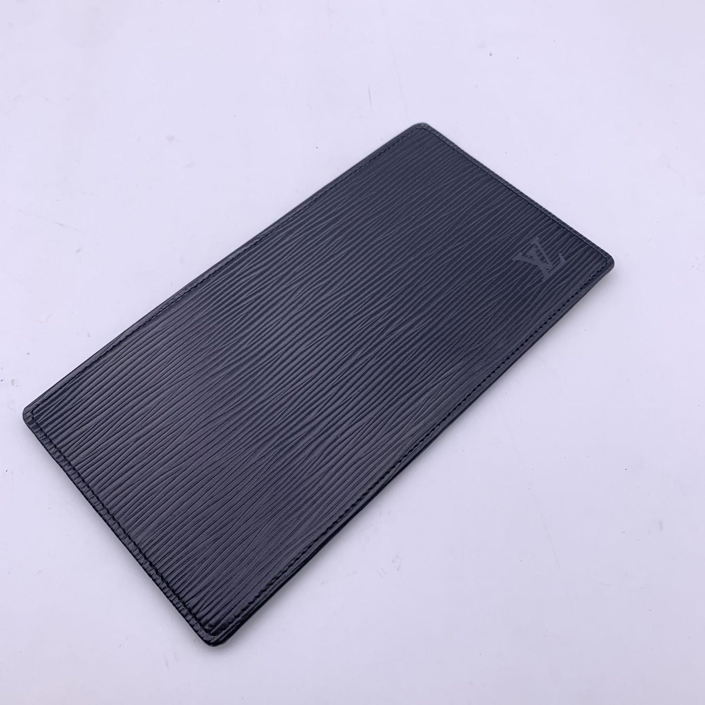 LOUIS VUITTON Vintage Black Epi Leather Long Card Wallet Ticket Holder